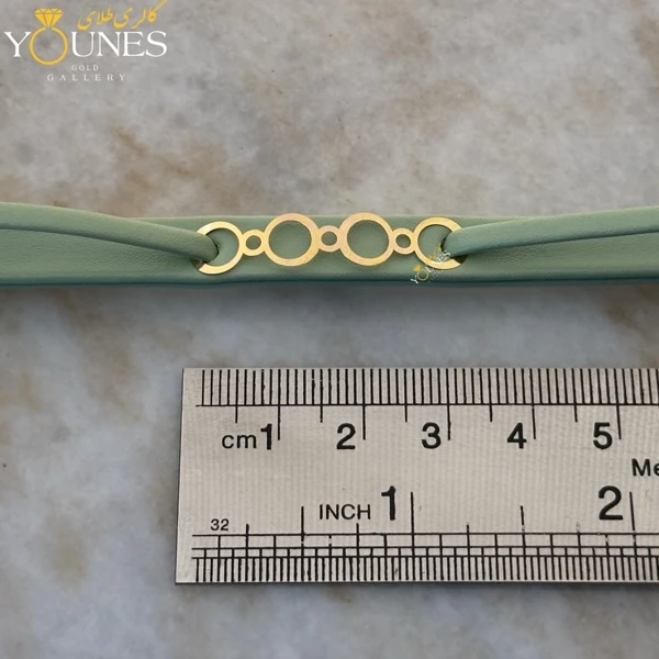 دستبند طلا زنانه چرم دایره ای